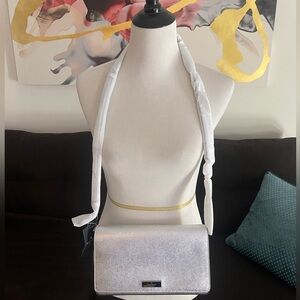 Gorgeous Silver Metallic Kate Spade Kenzie Evening Bag!
